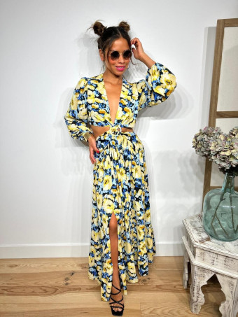 Vestido Cut Out Estampado Floral DAVILNA HEVE