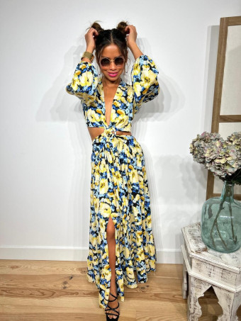 Vestido Cut Out Estampado Floral DAVILNA HEVE