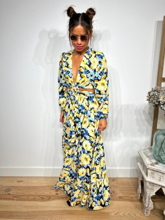 Vestido Cut Out Estampado Floral DAVILNA HEVE