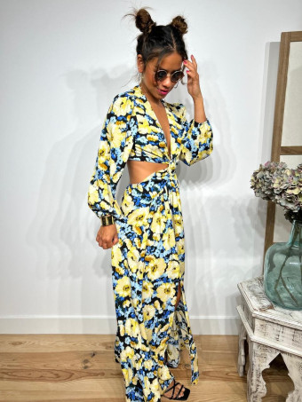 Vestido Cut Out Estampado Floral DAVILNA HEVE