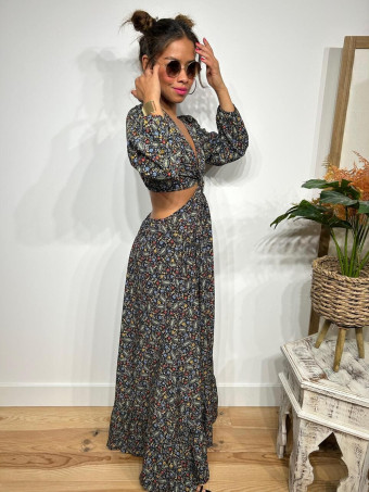 Vestido Cut Out Flores y Cachemires ANETHIA HEVE
