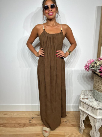 Vestido Oversize Abalorios RAKYAT Marrón HEVE