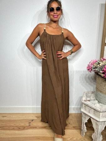 Vestido Oversize Abalorios RAKYAT Marrón HEVE