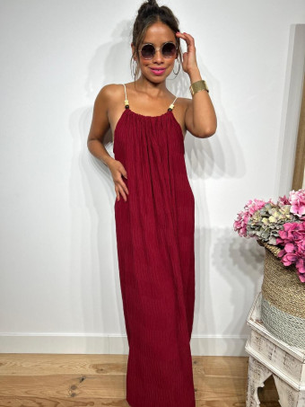 Vestido Oversize Abalorios RAKYAT Burdeos HEVE