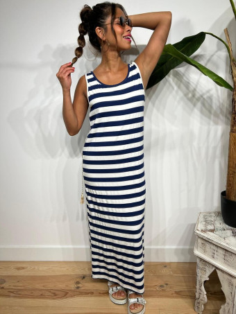 Vestido Largo Rayas CROSSBIE Marino HEVE