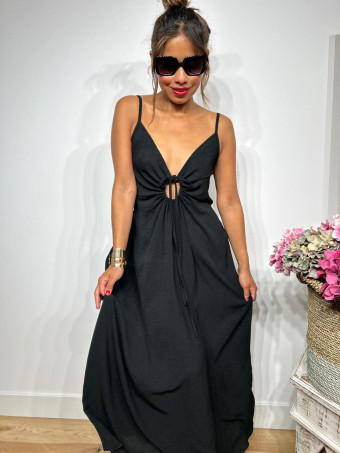 Vestido Espalda Descubierta EVANGE Negro HEVE