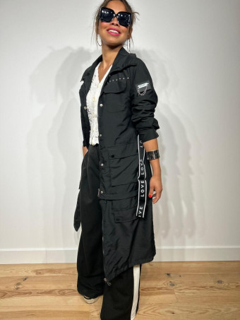 Trench Tachas Desmontable SINEWAY Negro HEVE