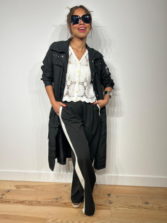 Trench Tachas Desmontable SINEWAY Negro HEVE