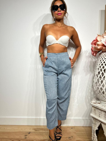 Conjunto Cuerpo y Pantalón Lino SOOMY Azul HEVE
