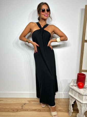 Vestido Escote Cruzado ADLEEN Negro HEVE