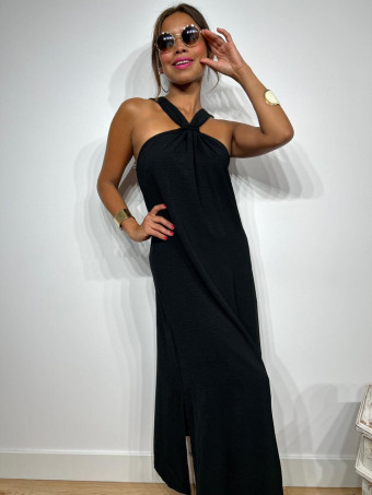 Vestido Escote Cruzado ADLEEN Negro HEVE