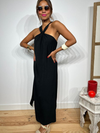 Vestido Escote Cruzado ADLEEN Negro HEVE
