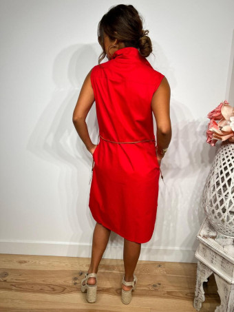 Vestido Camisero Popelín REYHANS Rojo HEVE