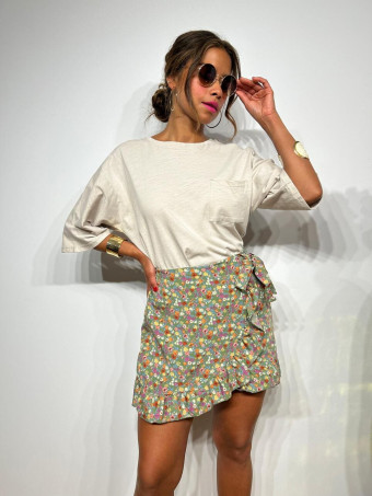 Falda Pantalón Floral RISYA Verde HEVE