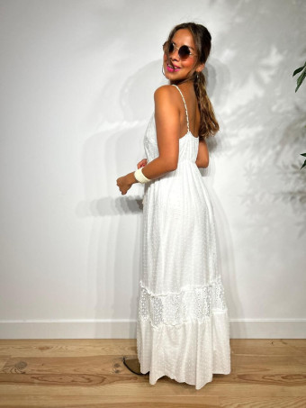 Vestido Boho Chic Plumeti LALYA Blanco HEVE