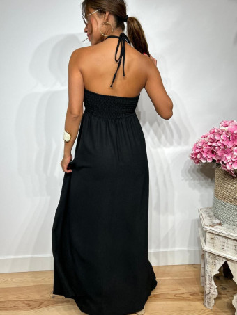 Vestido Arandela y Abalorios TUWIR Negro HEVE
