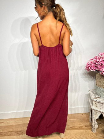 Vestido Largo Charms AZUKA Burdeos HEVE
