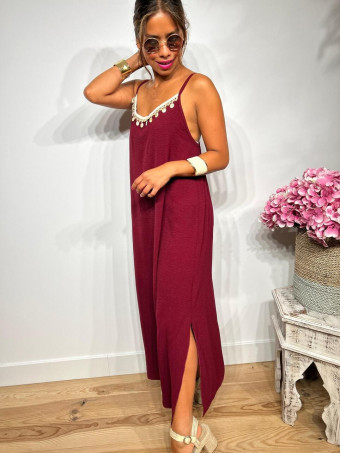 Vestido Largo Charms AZUKA Burdeos HEVE