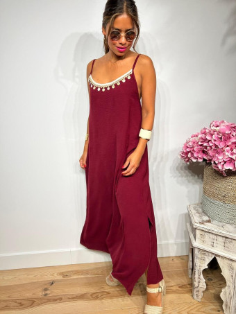 Vestido Largo Charms AZUKA Burdeos HEVE