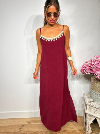 Vestido Largo Charms AZUKA Burdeos HEVE