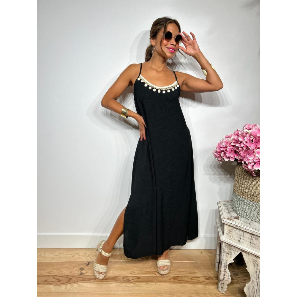 Vestido Largo Charms AZUKA Negro HEVE