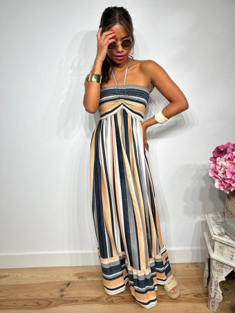 Vestido Rayas Nido de Abeja SHEEGER Negro HEVE