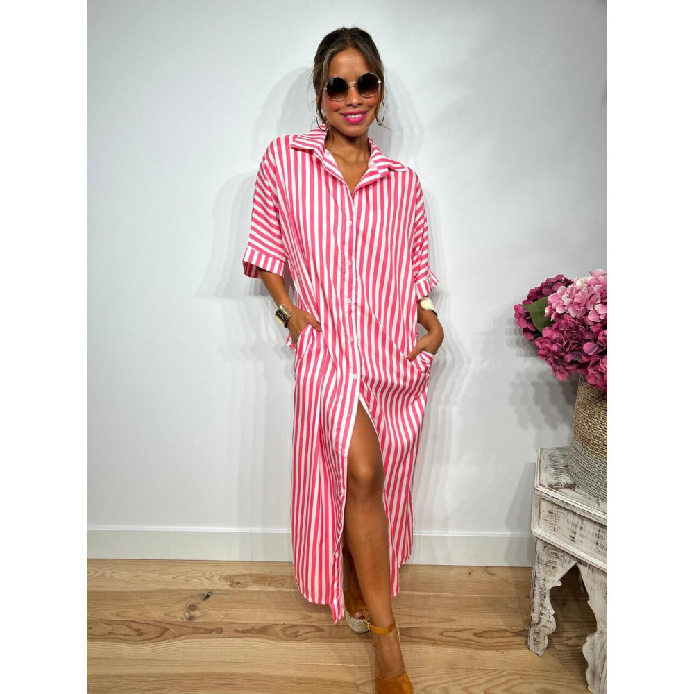 Vestido Camisero Rayas WATERWAY Rosa HEVE