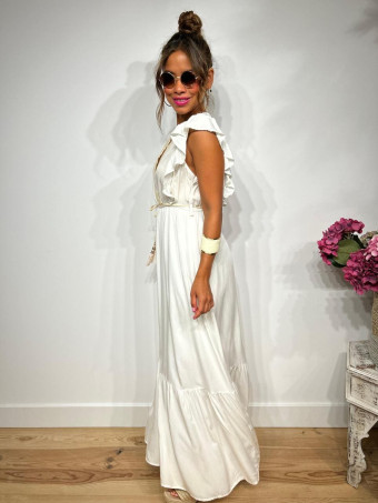 Vestido Largo Puntilla Crochet KENTHIR Blanco HEVE