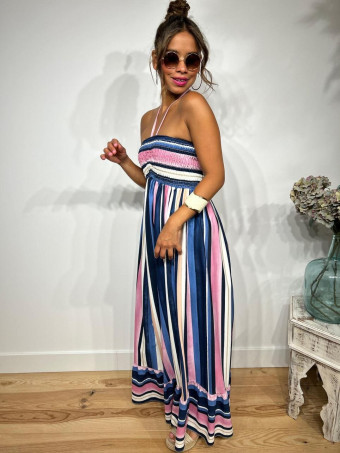 Vestido Rayas Nido de Abeja SHEEGER Azul HEVE