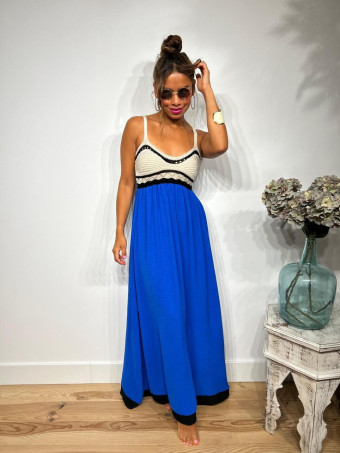 Vestido Largo Crochet LIZETTE Azu Klein HEVE