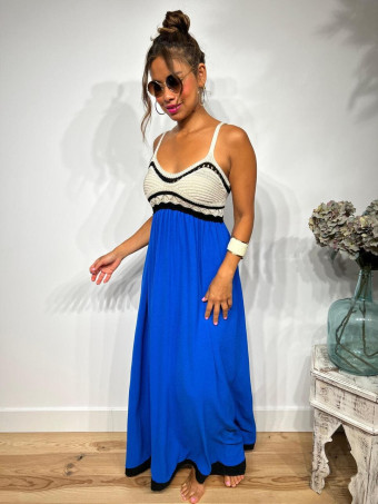 Vestido Largo Crochet LIZETTE Azu Klein HEVE