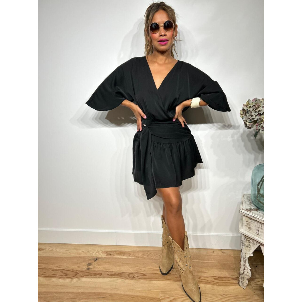 Vestido Corto Cruzado SOUKA Negro HEVE
