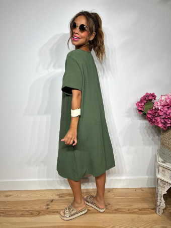 Vestido Corto Oversize MERAPHY Verde Militar HEVE