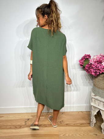 Vestido Corto Oversize MERAPHY Verde Militar HEVE