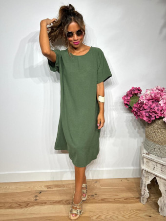 Vestido Corto Oversize MERAPHY Verde Militar HEVE