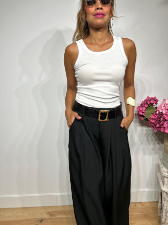 Pantalón Palazzo Cinturón CHARMELLIE Negro HEVE