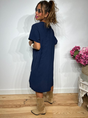 Vestido Corto Oversize MERAPHY Marino HEVE