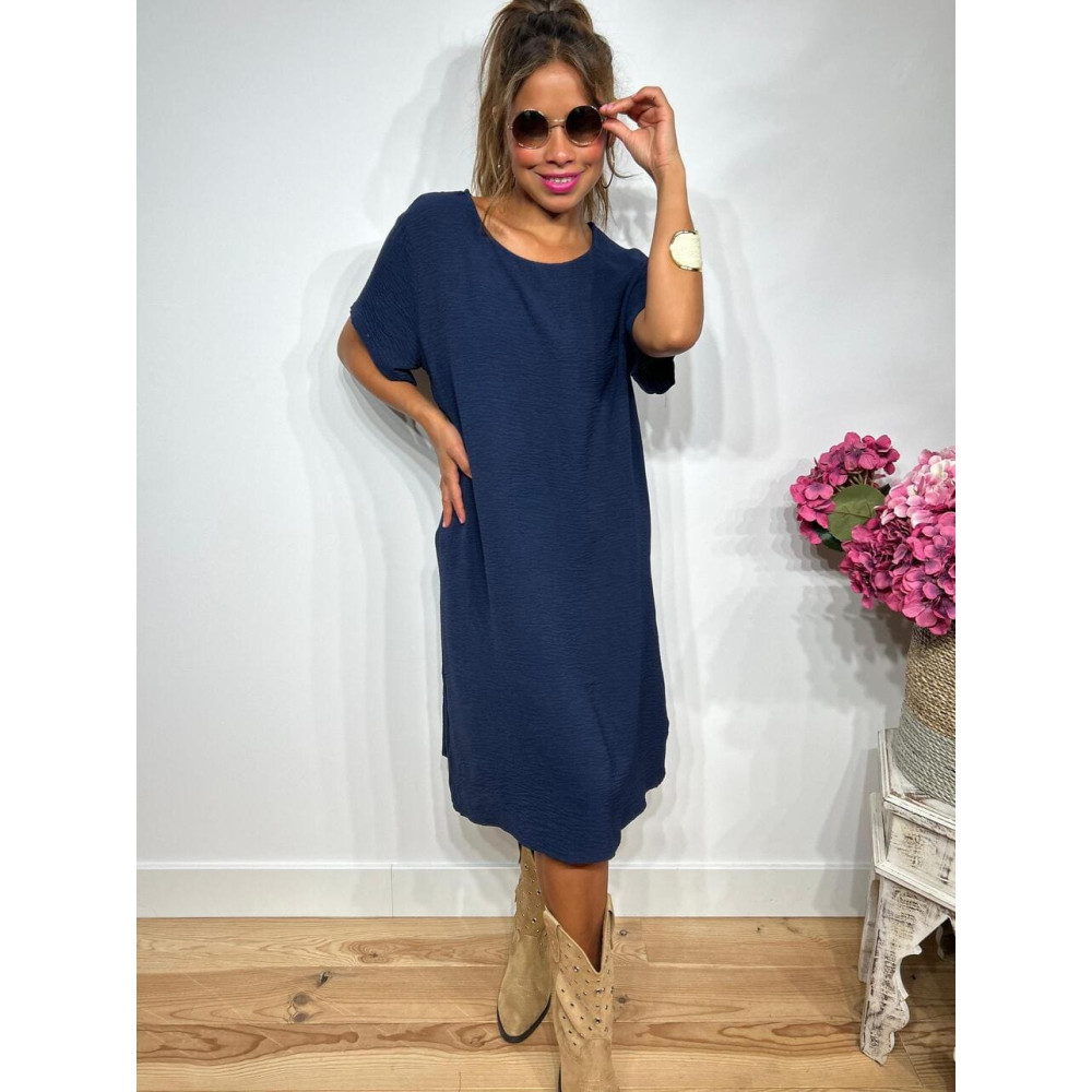 Vestido Corto Oversize MERAPHY Marino HEVE Vestido Corto Oversize MERAPHY Marino HEVE