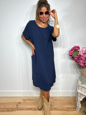 Vestido Corto Oversize MERAPHY Marino HEVE