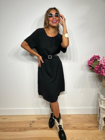 Vestido Corto Oversize MERAPHY Negro HEVE