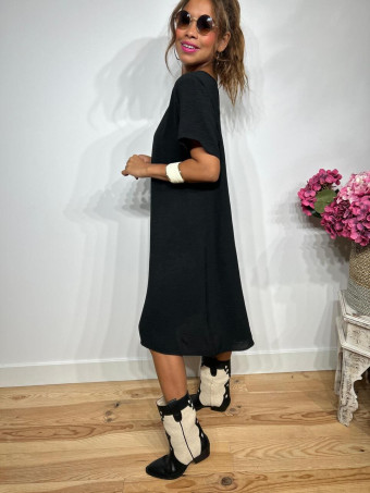 Vestido Corto Oversize MERAPHY Negro HEVE