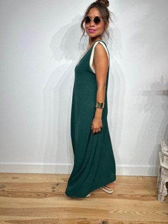 Vestido Ribetes a Contraste TANGLE Verde Pino HEVE