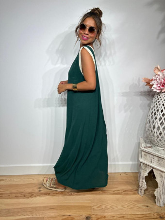 Vestido Ribetes a Contraste TANGLE Verde Pino HEVE