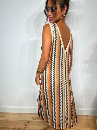 Vestido Lurex Estampado Zigzag HAYSEED Negro heve