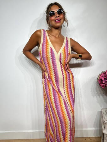 Vestido Lurex Estampado Zigzag HAYSEED Morado heve