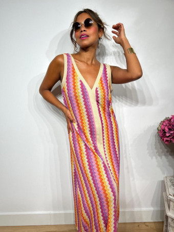 Vestido Lurex Estampado Zigzag HAYSEED Morado heve