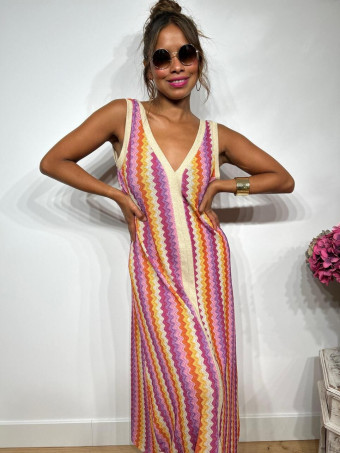 Vestido Lurex Estampado Zigzag HAYSEED Morado heve
