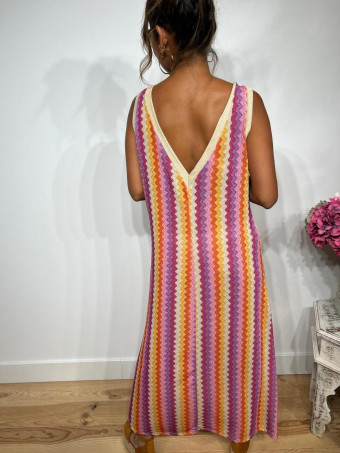 Vestido Lurex Estampado Zigzag HAYSEED Morado heve