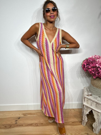 Vestido Lurex Estampado Zigzag HAYSEED Morado heve