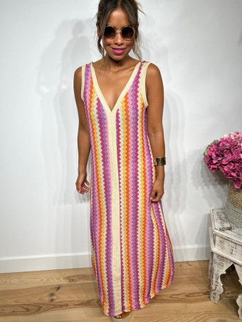 Vestido Lurex Estampado Zigzag HAYSEED Morado heve